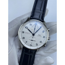 (준비완료/특급배송)NO.3161/ZF공장 V3 IWC IW3716 포루트기저 화이트다이얼 블루핸즈 가죽